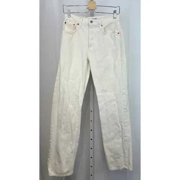 RE/DONE Size 24 Button Fly Mid Rise Jeans Vintage Off White - Picture 9 of 9